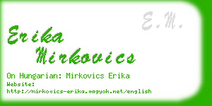 erika mirkovics business card